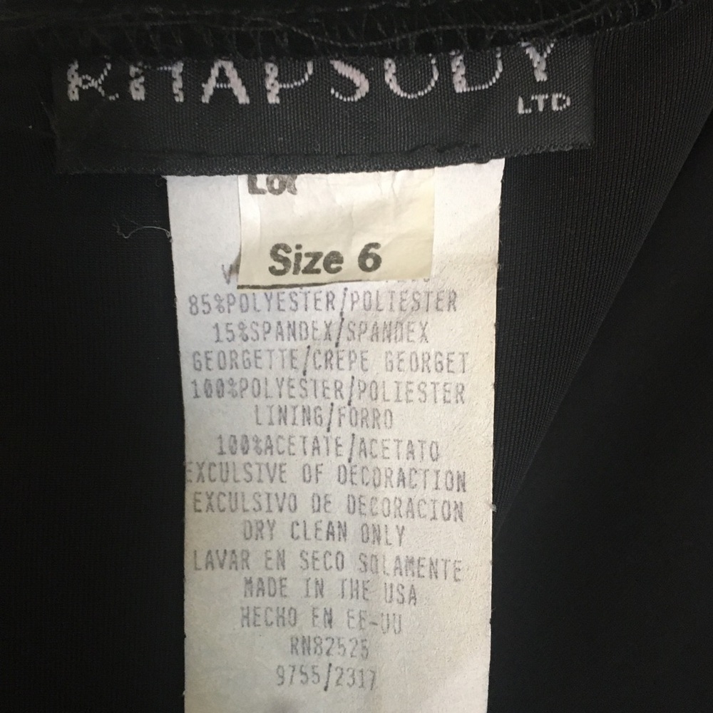 Full-length Black Velvet & Crepe Gown, Size 6 - Picture 5 of 5